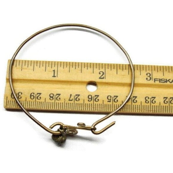 Jingle Bell Ring Hooked Thin Bangle Sterling Silver 925 Charm Vintage Bracelet - Picture 9 of 12